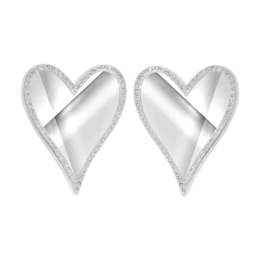 Heart Diamond Stud Earring ER21705A20MM